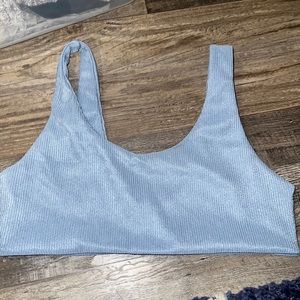 Light blue ripped bikini top